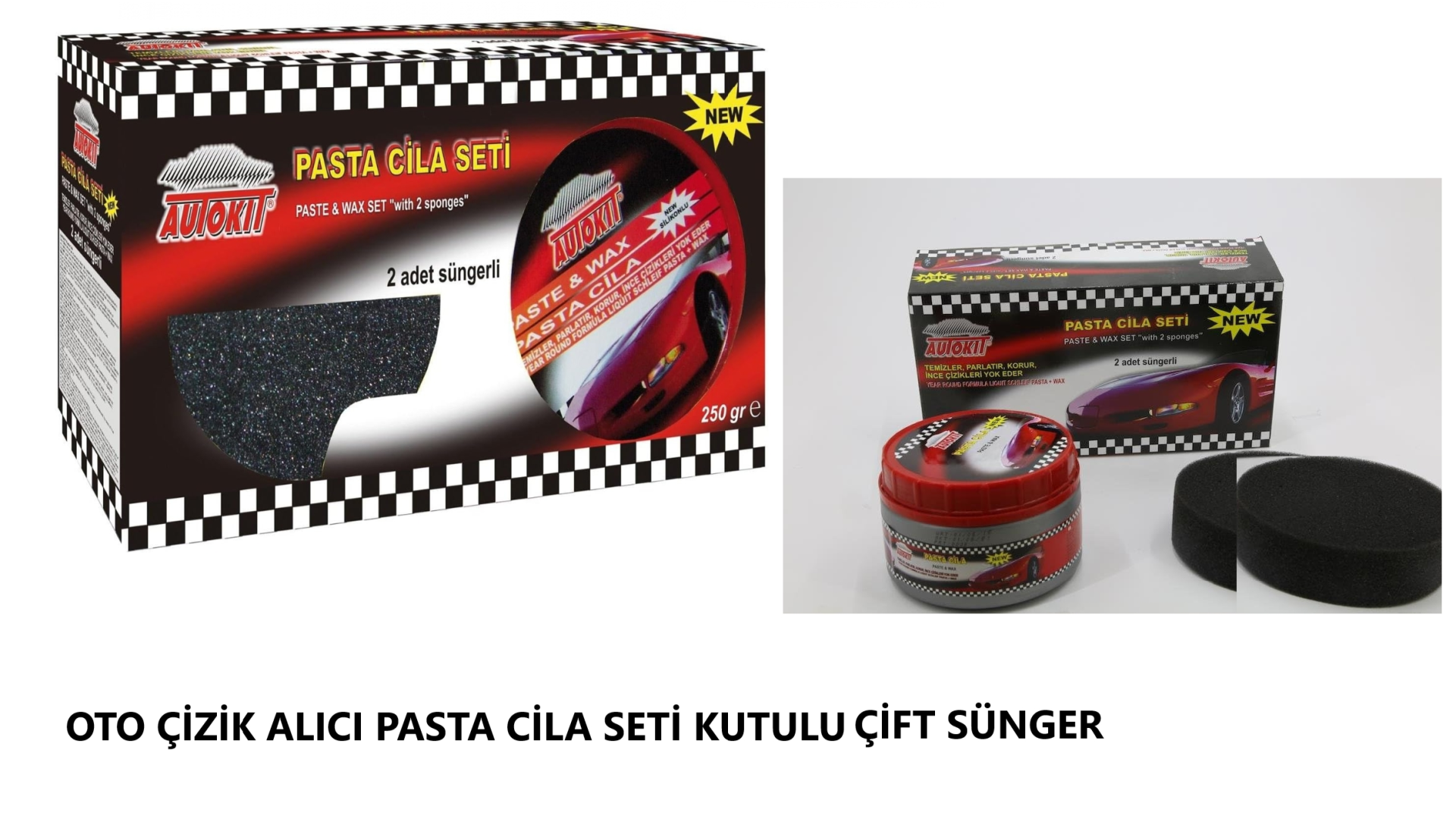 OTO ÇİZİK ALICI PASTA CİLA SETİ KUTULU ÇİFT SÜNGER