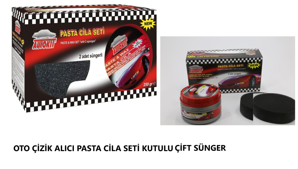 OTO ÇİZİK ALICI PASTA CİLA SETİ KUTULU ÇİFT SÜNGER