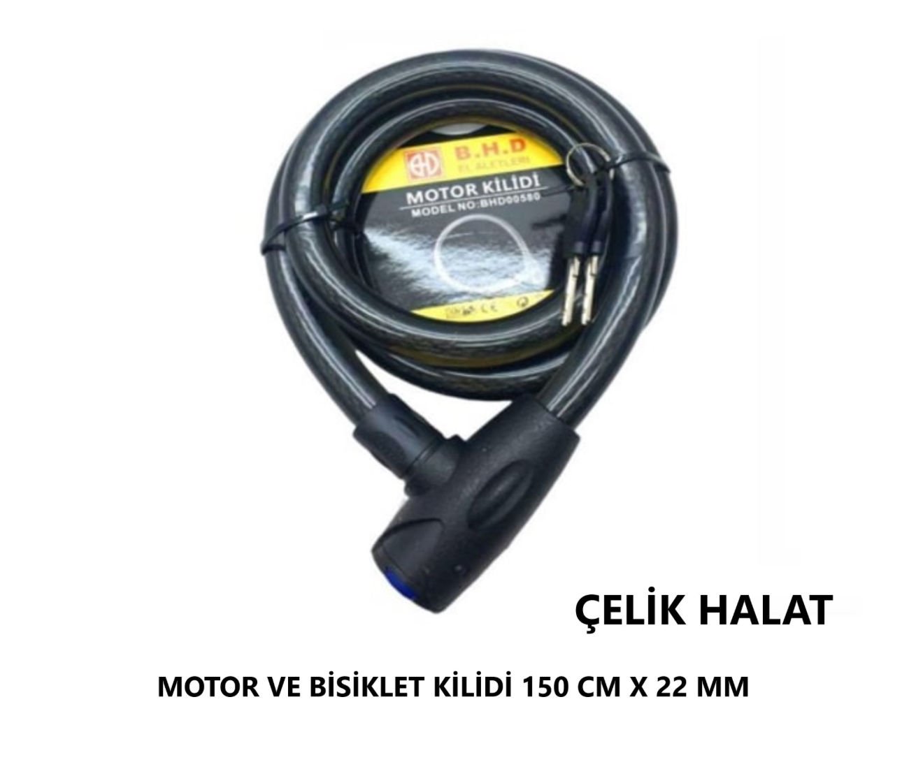 BİSİKLET VE MOTOR VB KİLİDİ ​​22 MM X 150 CM UZUNLUK