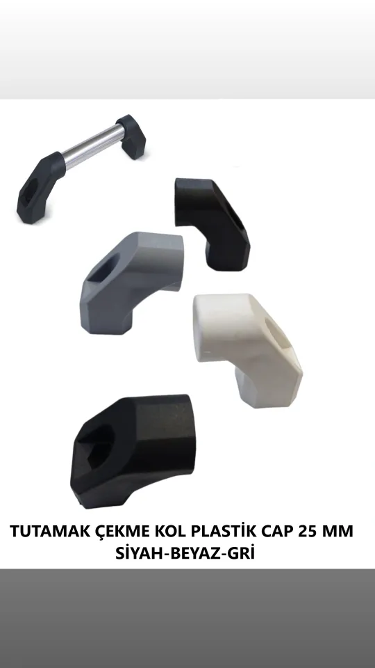 TUTAMAK ÇEKME KOL PLASTİK GRİ KAFA ÖLÇÜ 25 MM