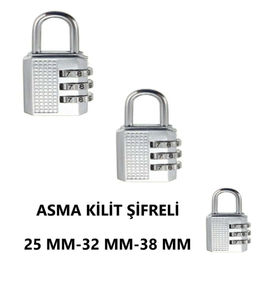 ASMA KİLİT ŞİFRELİ KROM 32 MM