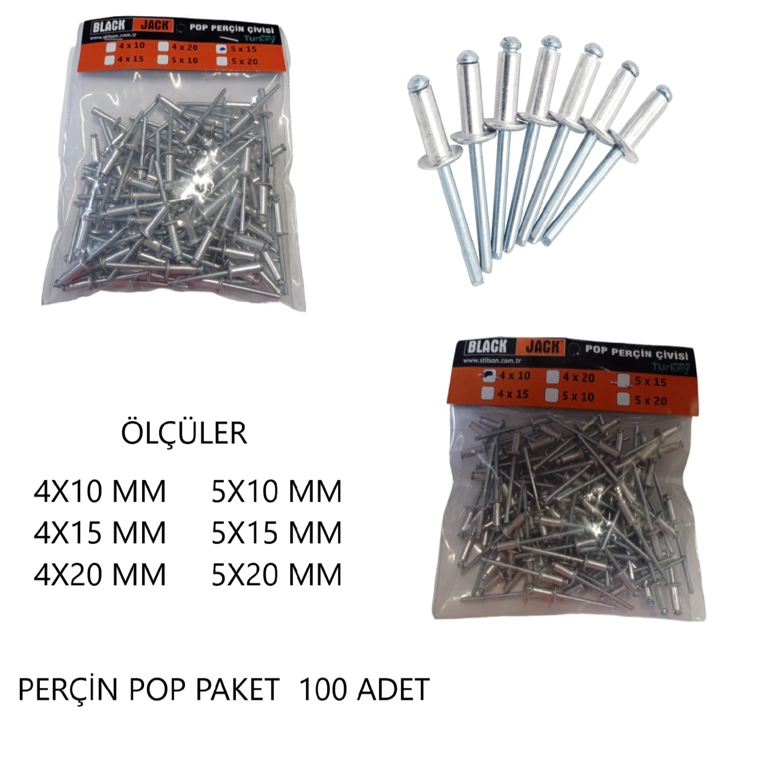 PERÇİN POP  5X15 PAKET 100 ADET
