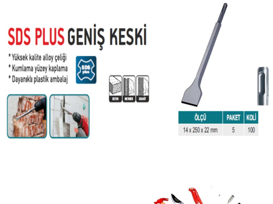 SDS PLUS GENİŞ KESKİ 14X250X22 MM