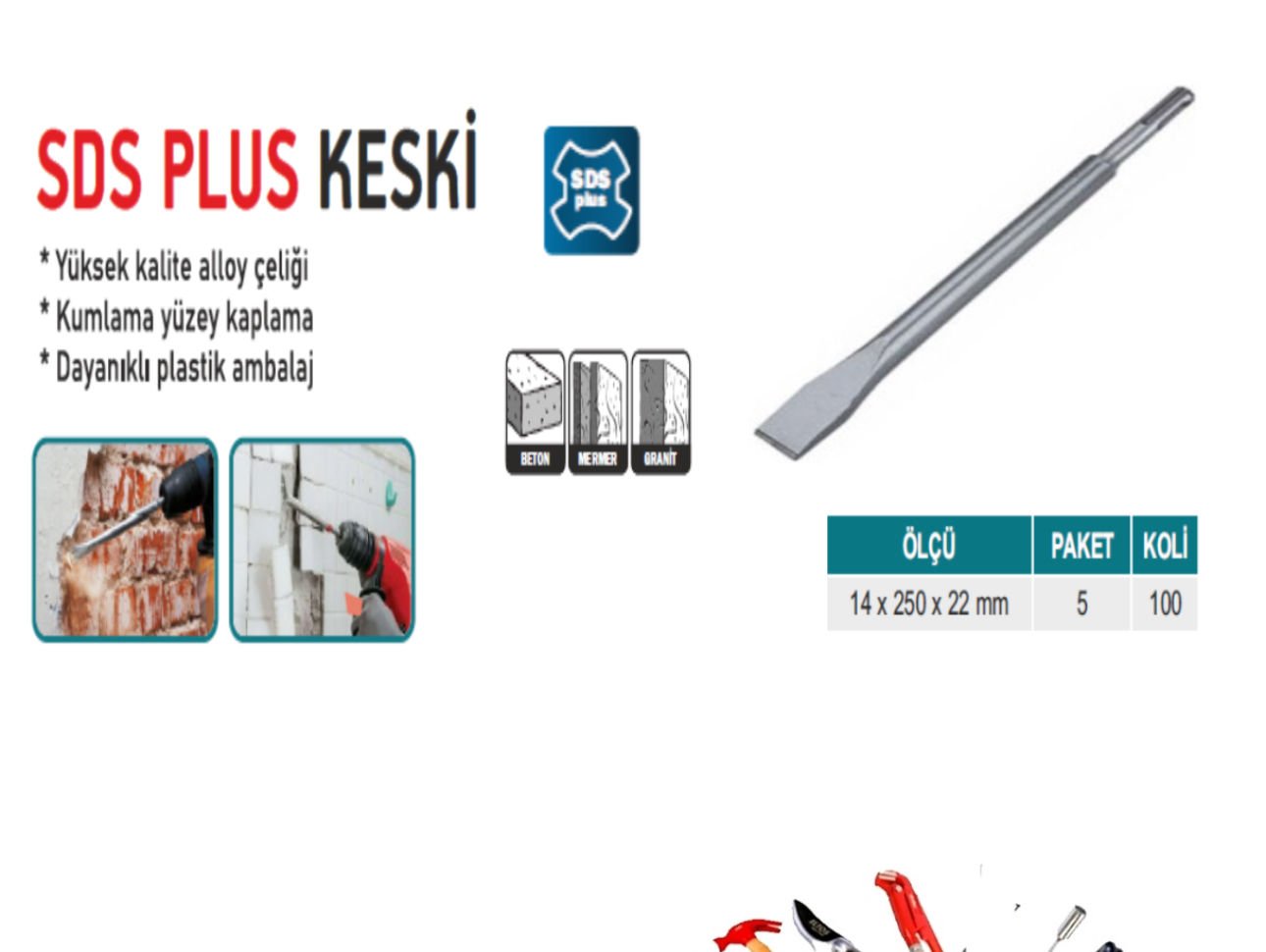 SDS PLUS KESKİ14X250X22 MM