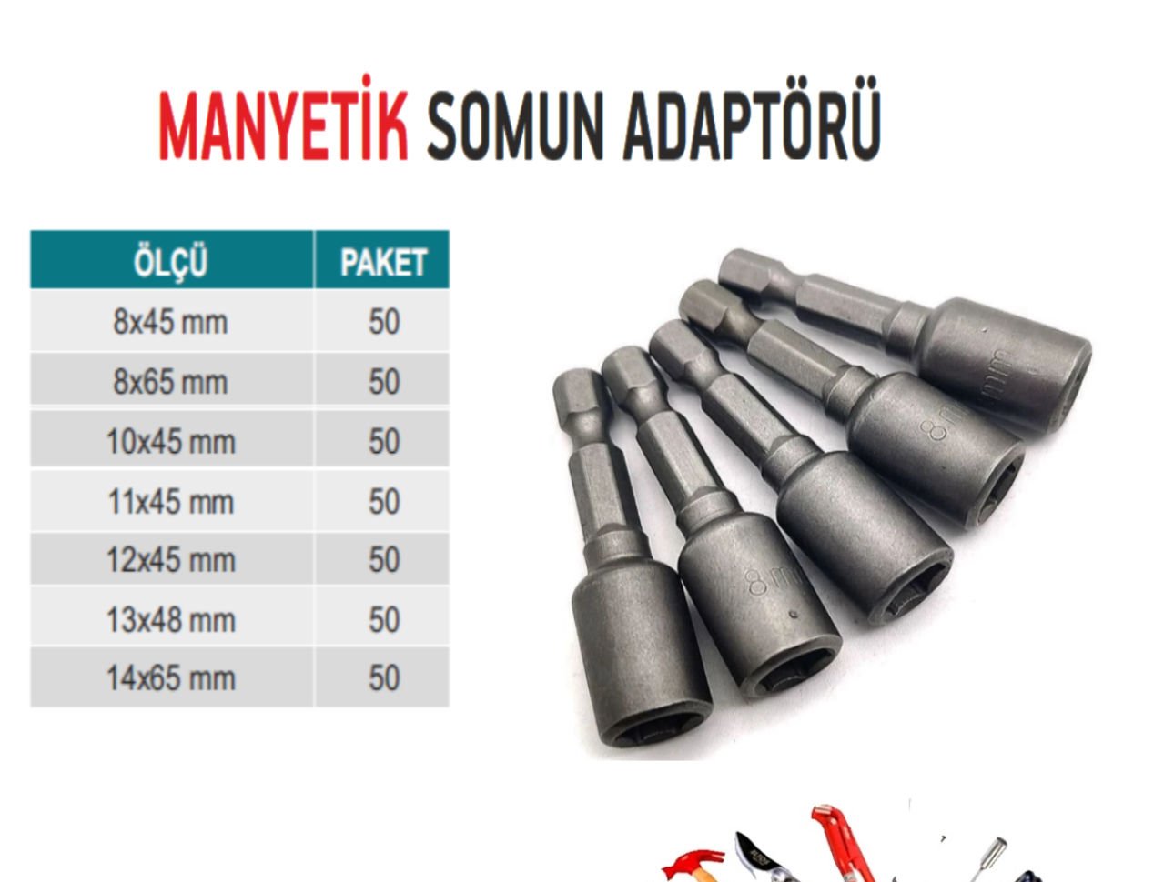 ÇATI LOKMASI SOMUN ADAPTÖRÜ 14 X 65 MM