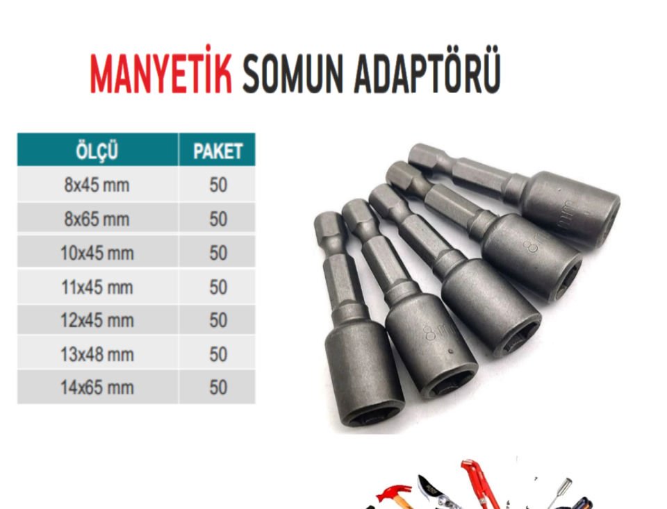 ÇATI LOKMASI SOMUN ADAPTÖRÜ 8 X 65 MM