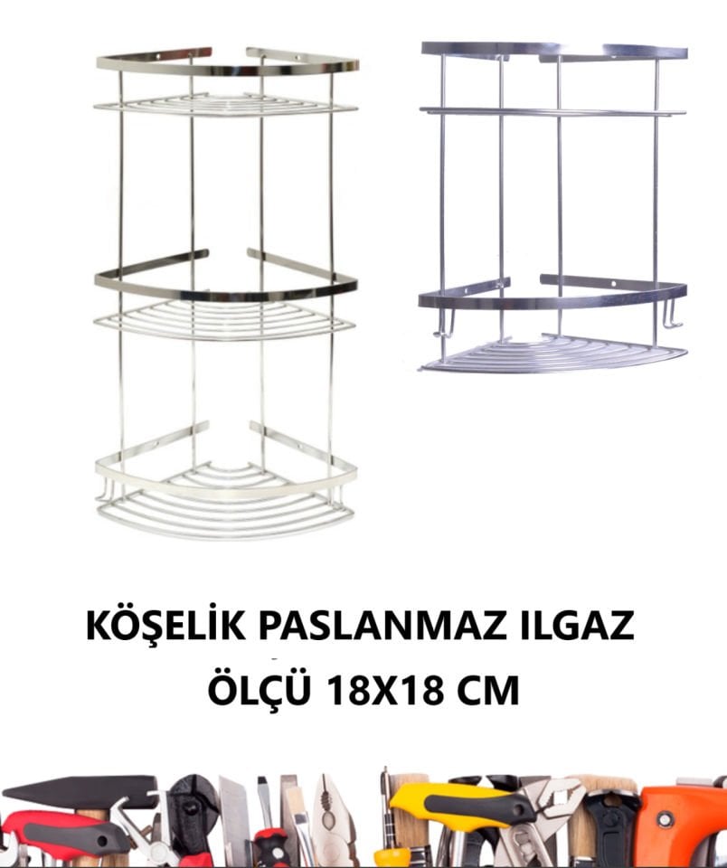 KÖŞELİK PASLANMAZ 3 KATLI ILGAZ 18X18 CM KALFAM