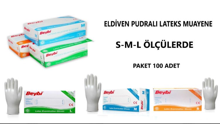 ELDİVEN LATEKS PUDRALI MUAYENE S-M-L ÖLÇÜLERDE