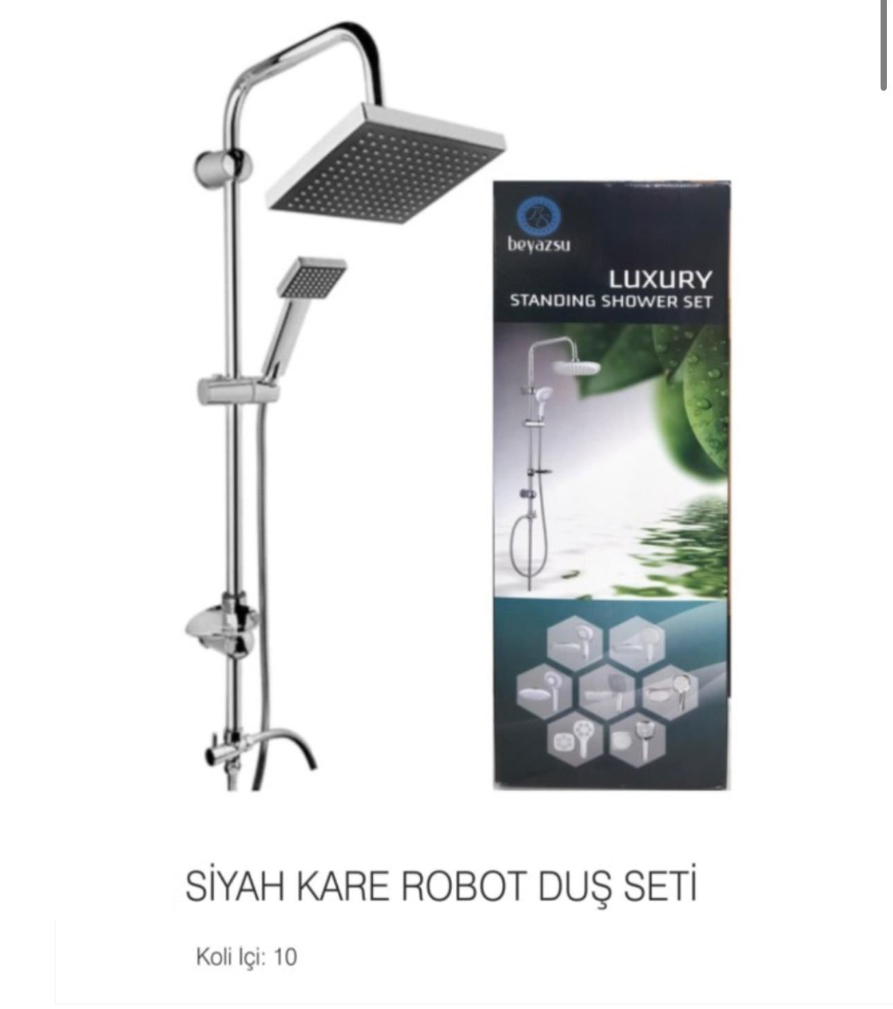 DUŞ SETİ ROBOT KARE SİYAH KAFA
