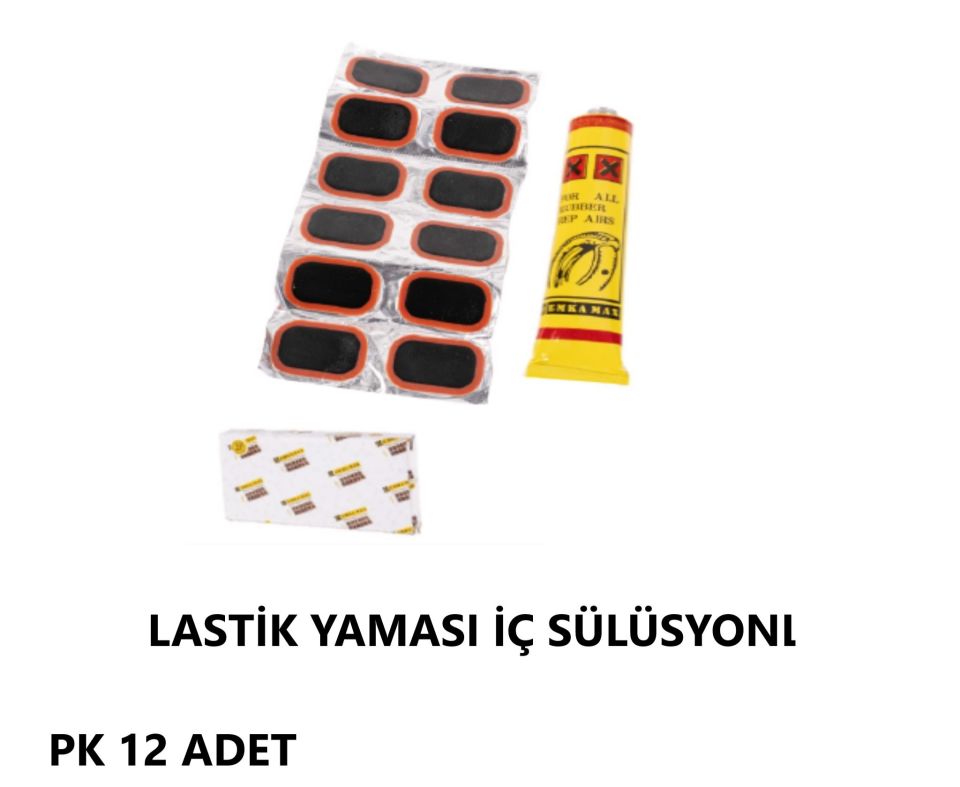 LASTİK TAMİR İÇ YAMASI SÜLÜSYONLU PK 12 ADET