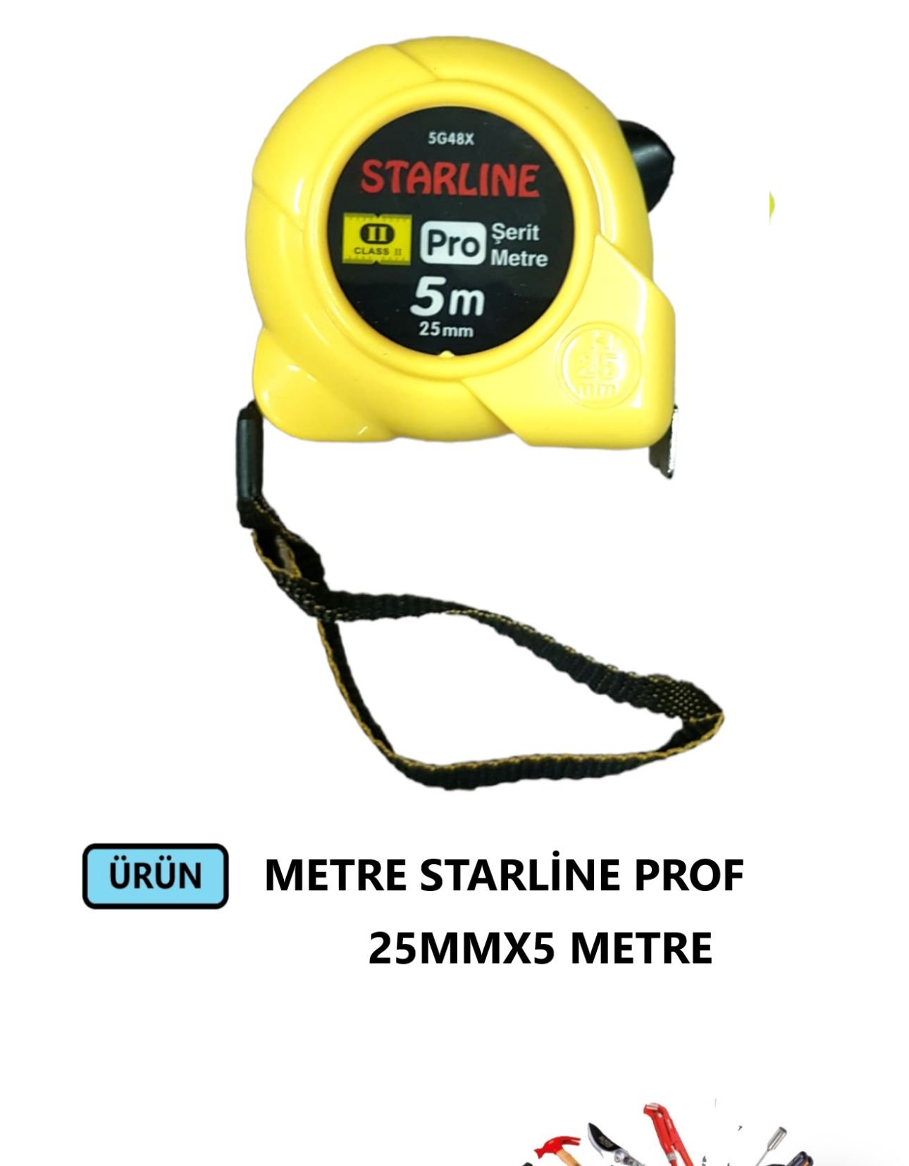 METRE STARLİNE SARI PROF 25MMX5 METRE