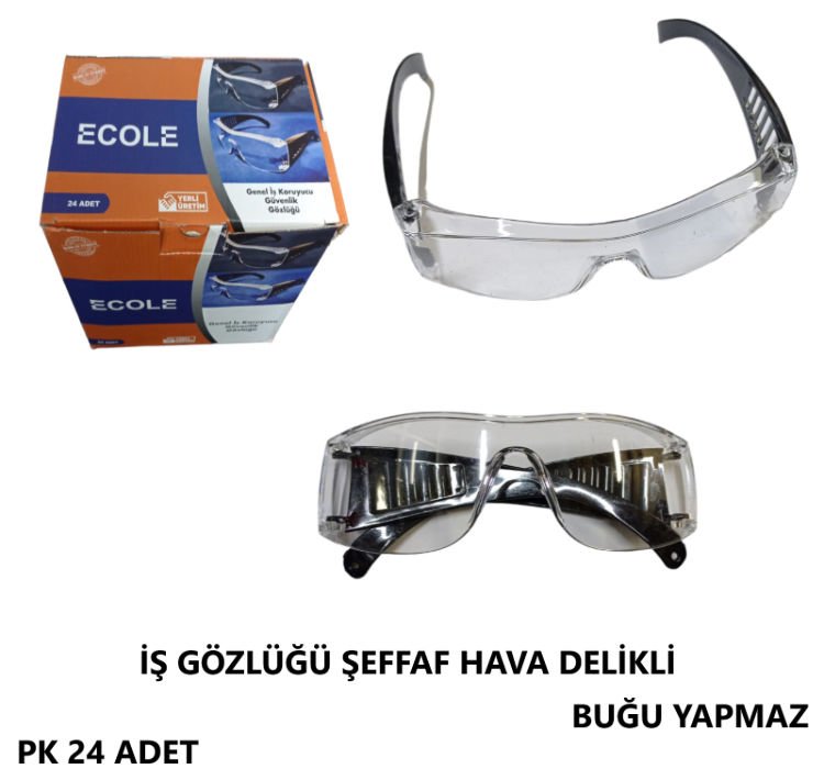 İŞ GÖZLÜĞÜ ŞEFFAF ECOLE HAVA DELİKLİ