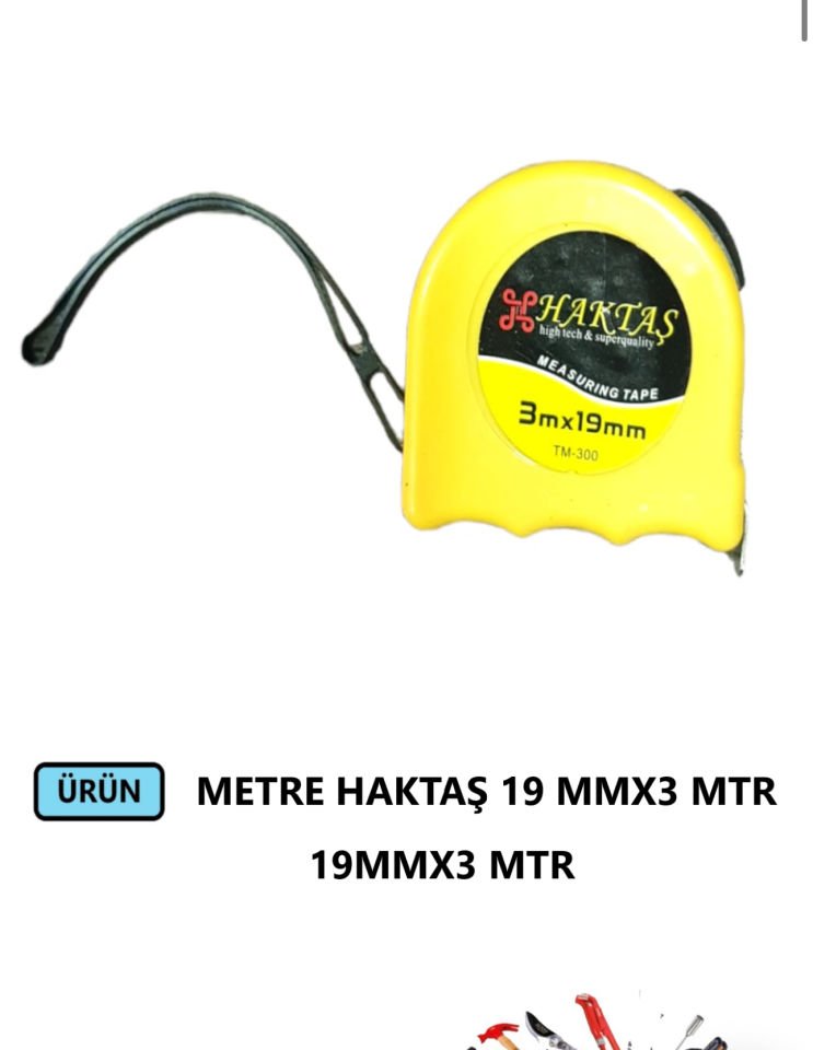 METRE HAKTAŞ 19MMX3 MTR