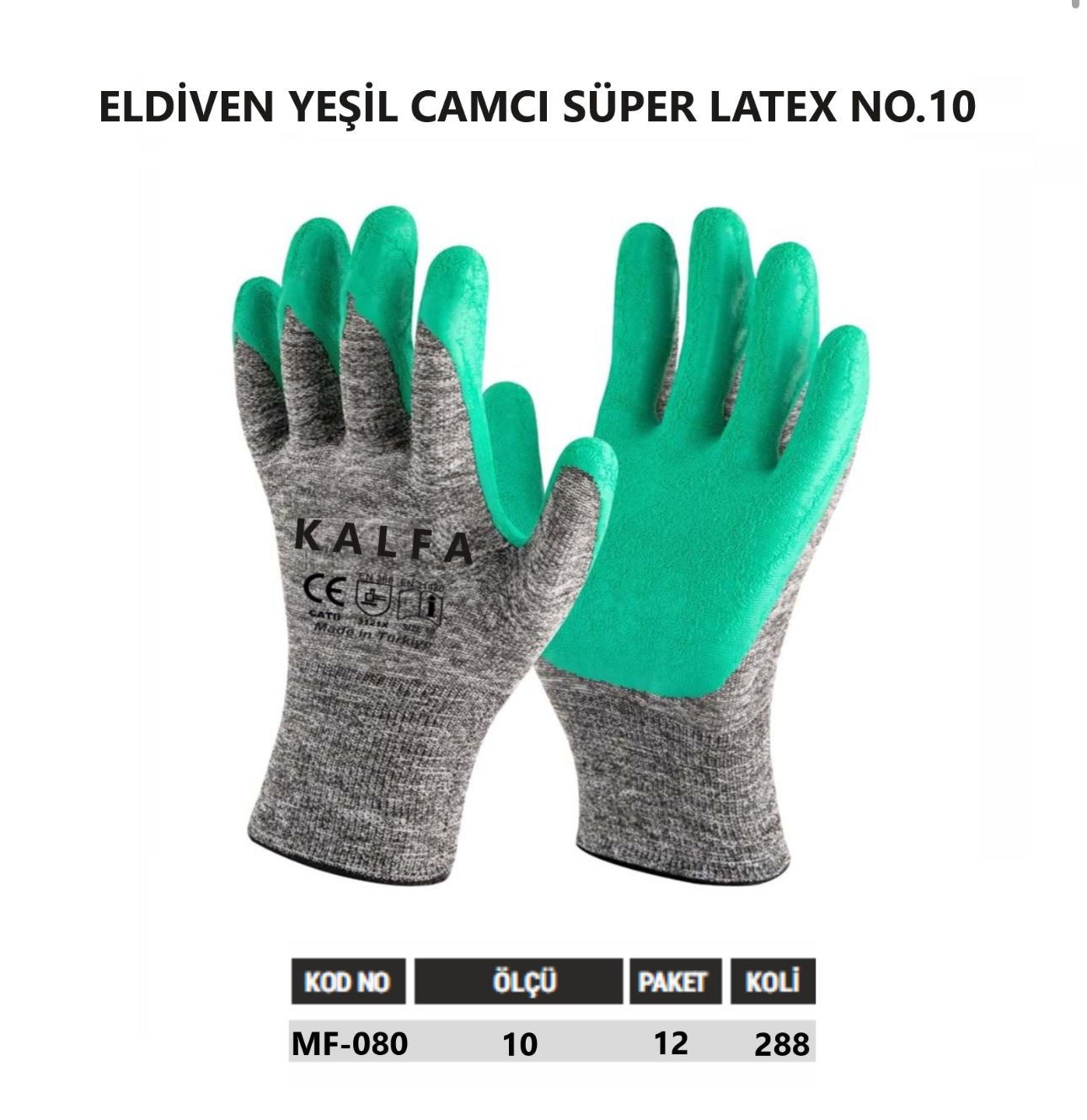 ELDİVEN YEŞİL CAMCI SÜPER LATEX KALFA KF-080 NO.10