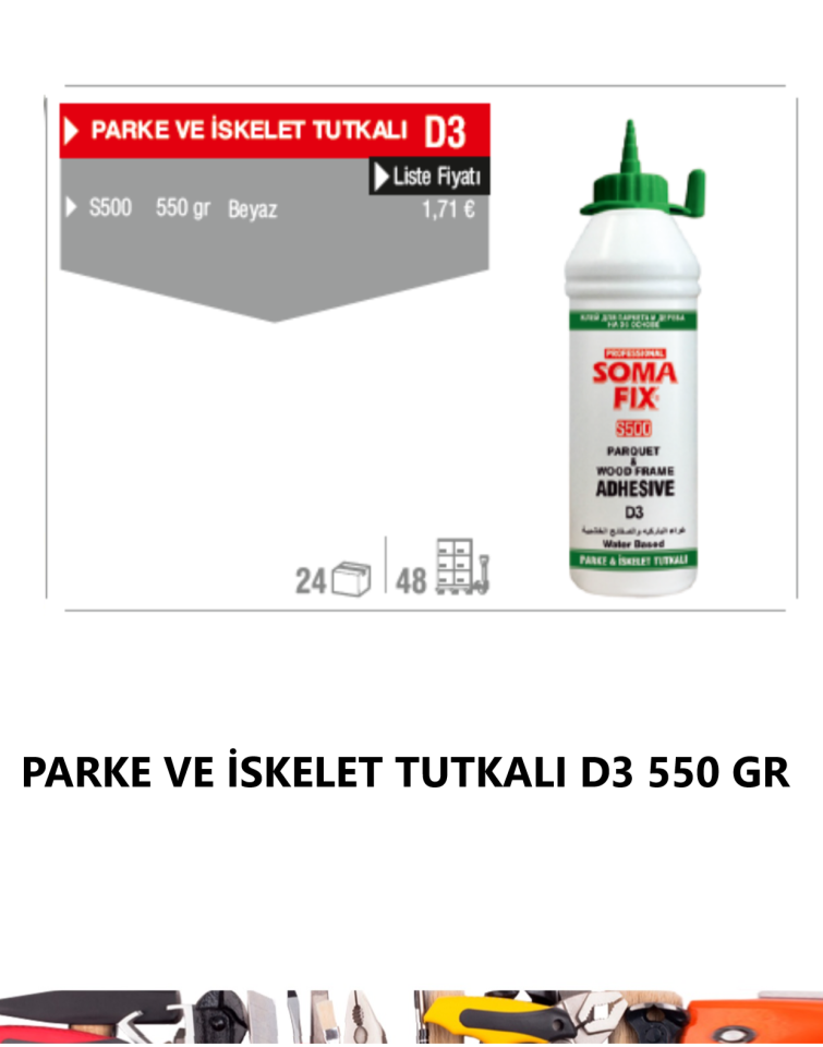 D3 PARKE VE İSKELET TUTKALI 550 GR SOMAFİX