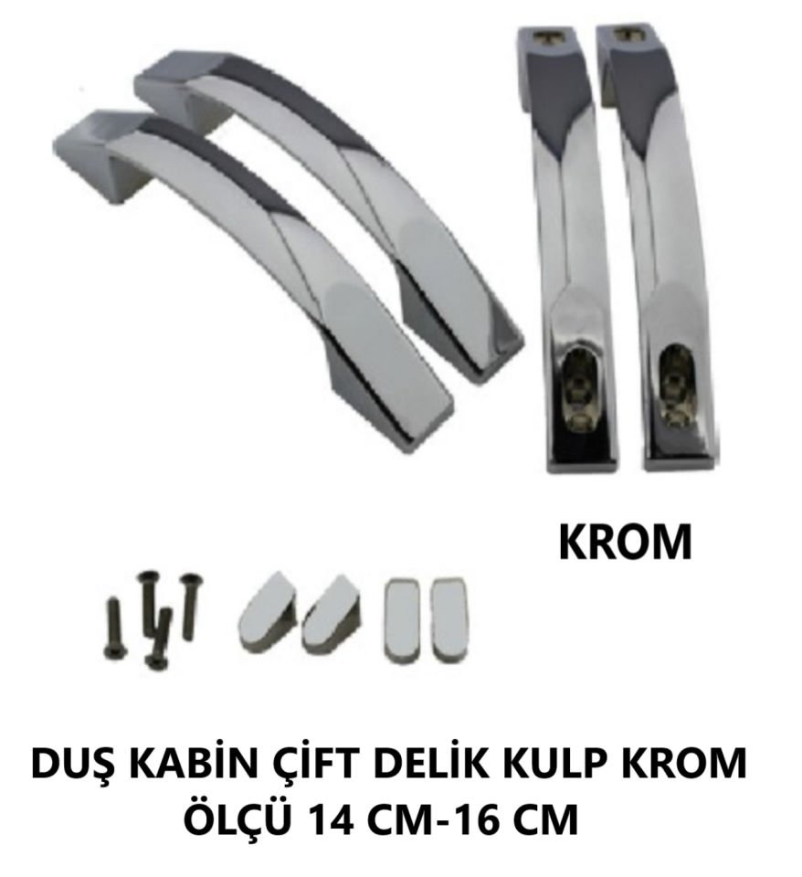 DUŞ KABİN ÇİFT DELİK KULP KROM