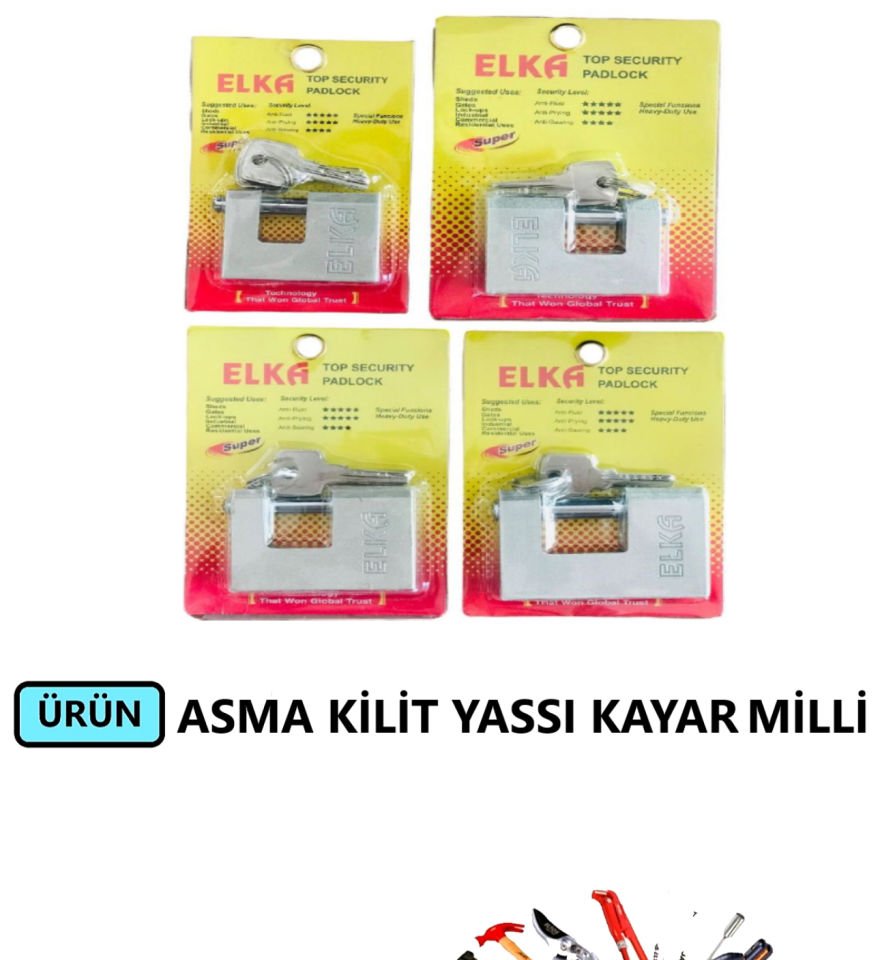 ASMA KİLİT YASSI KAYAR MİLLİ 90 MM