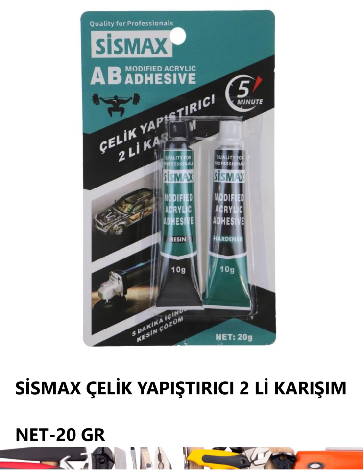 ÇELİK YAPIŞTIRICI SİSMAX 2 Lİ KARIŞIM NET-20 GR