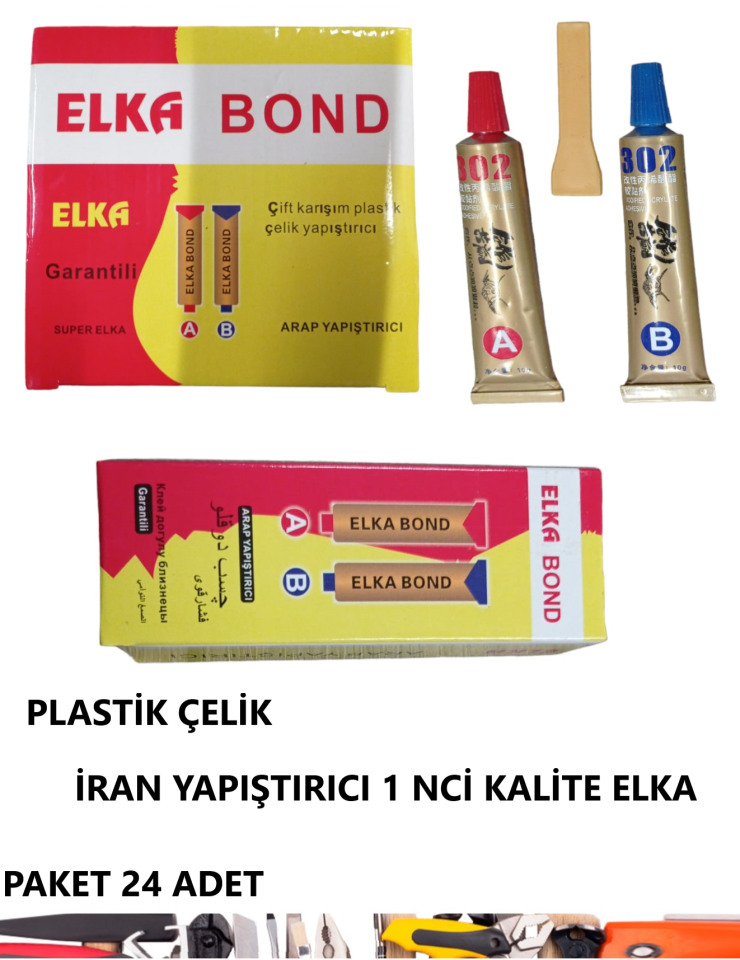 İRAN YAPIŞTIRICI PLASTİK ÇELİK ELKA 1 NCİ KALİTE 24 PCS