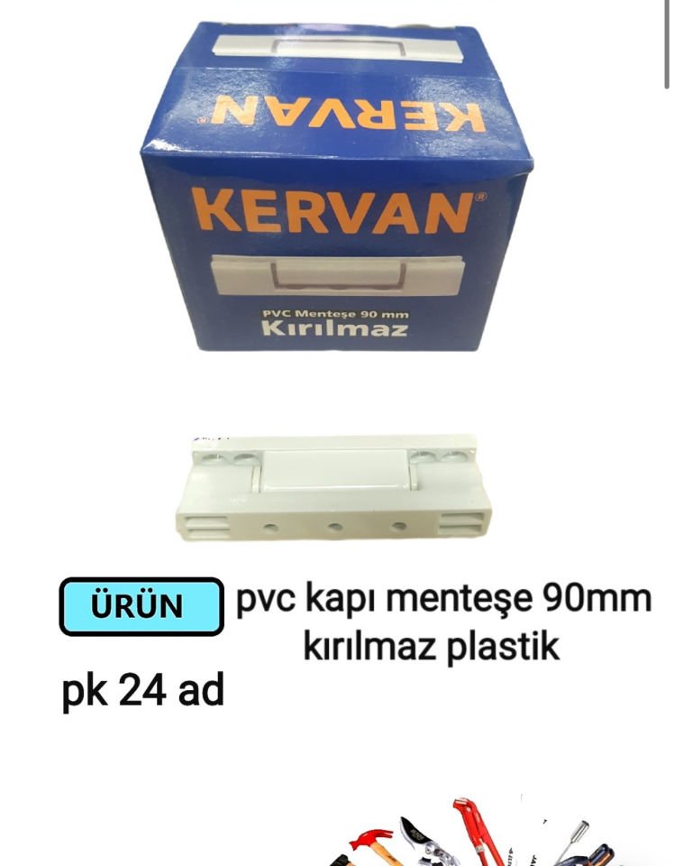 PVC MENTEŞE 90 MM KIRILMAZ PLASTİK BEYAZ