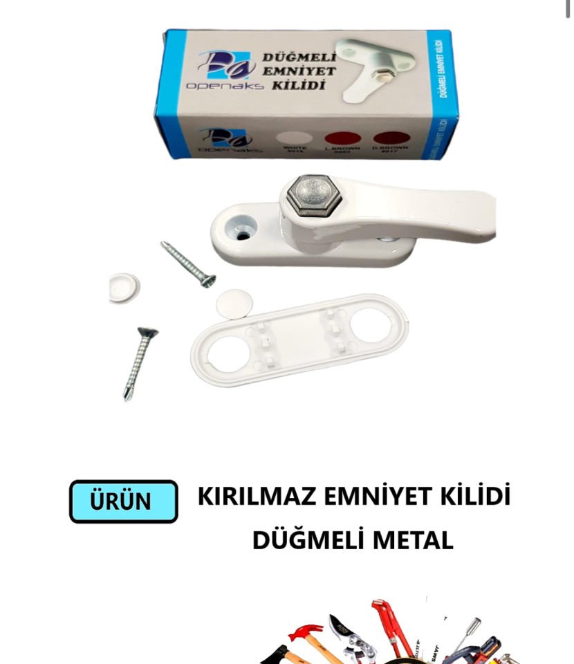 KIRILMAZ EMNİYET KİLİDİ METAL DÜĞMELİ OPENAX BEYAZ