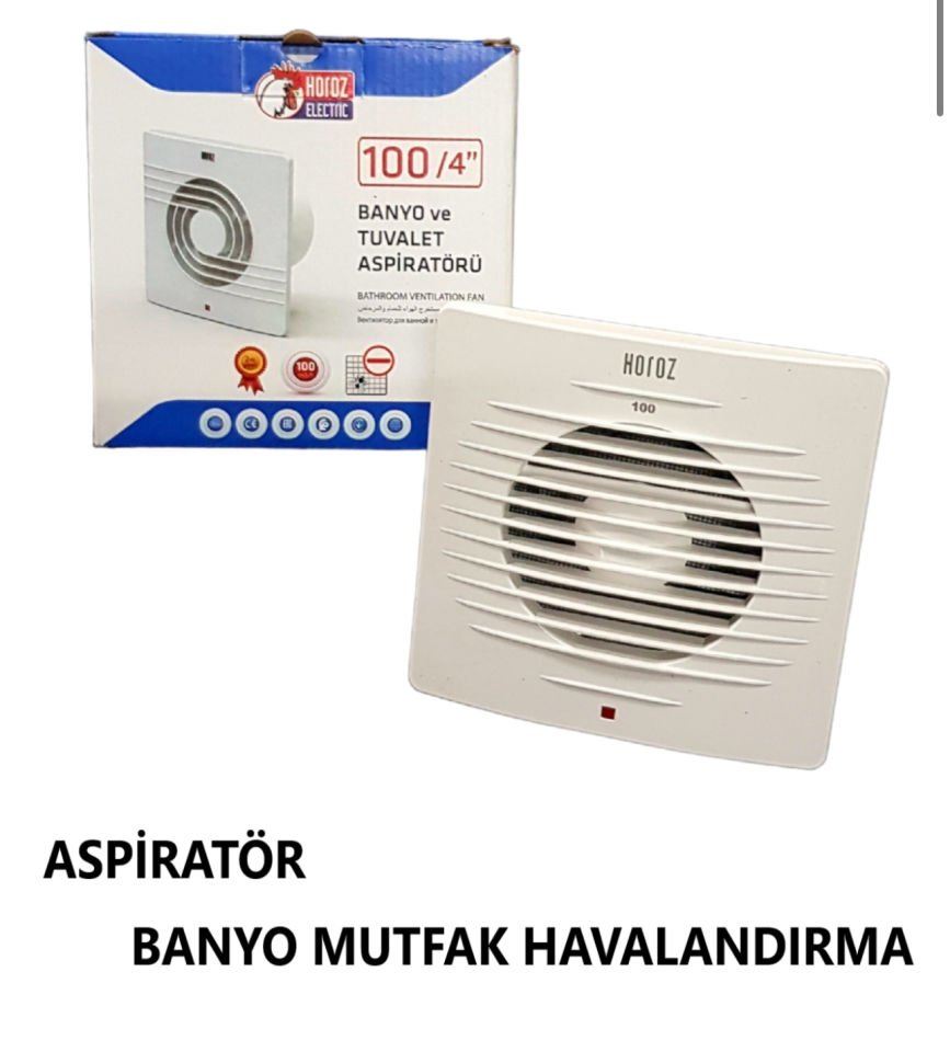 ASPİRATÖR HAVALANDIRMA BANYO MUTFAK 100 MM