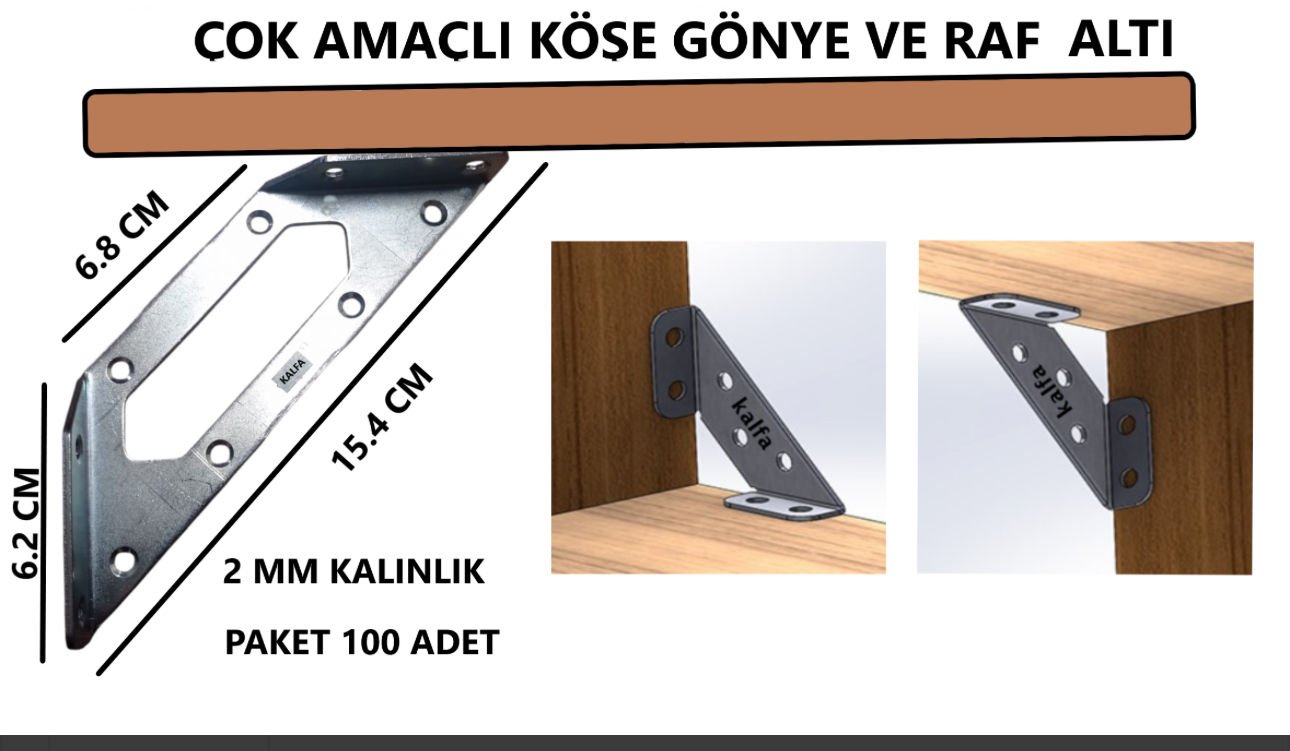 KÖŞE GÖNYE RAF ALTI ÇOK AMAÇLI METAL APARAT 2 MM