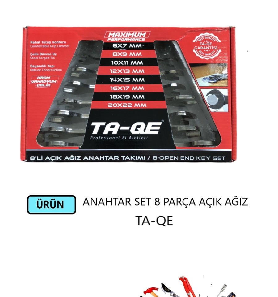 ANAHTAR SET 8 PARÇA DÜZ TA-QE