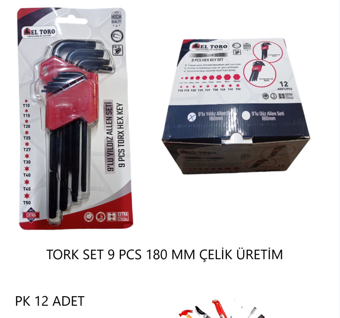 TORK SET 180 MM 9 PARÇA ELTORO ÇELİK