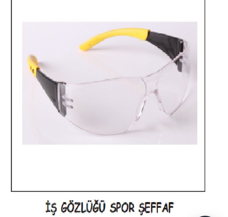 İŞ GÖZLÜĞÜ SPOR ŞEFFAF