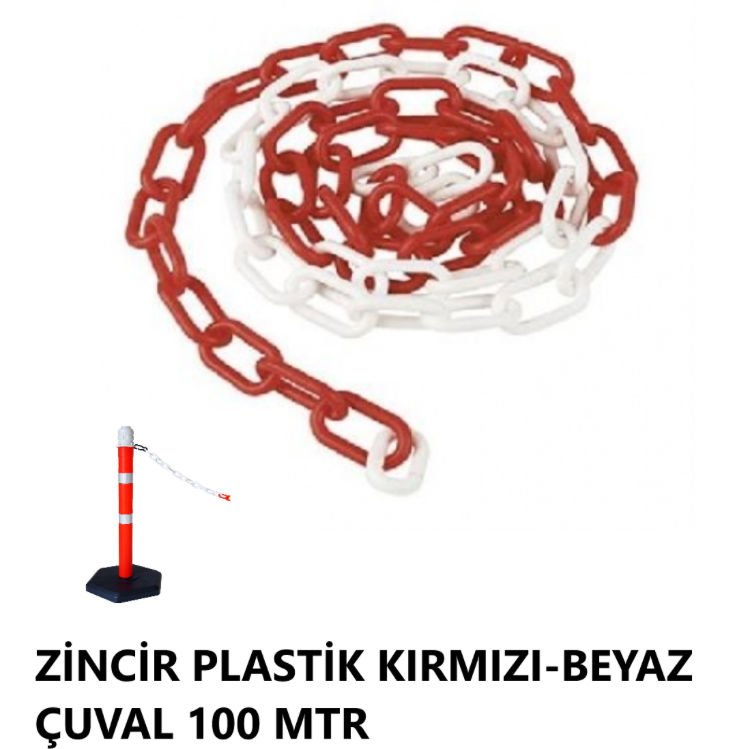 ZİNCİR PLASTİK KIRMIZI-BEYAZ MTR FİYATI