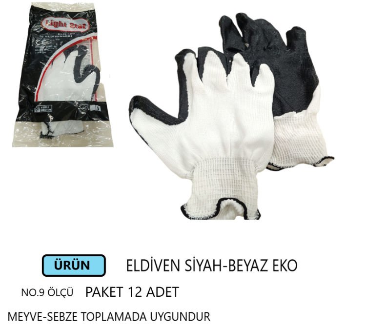 ELDİVEN SİYAH-BEYAZ EKO NO.9