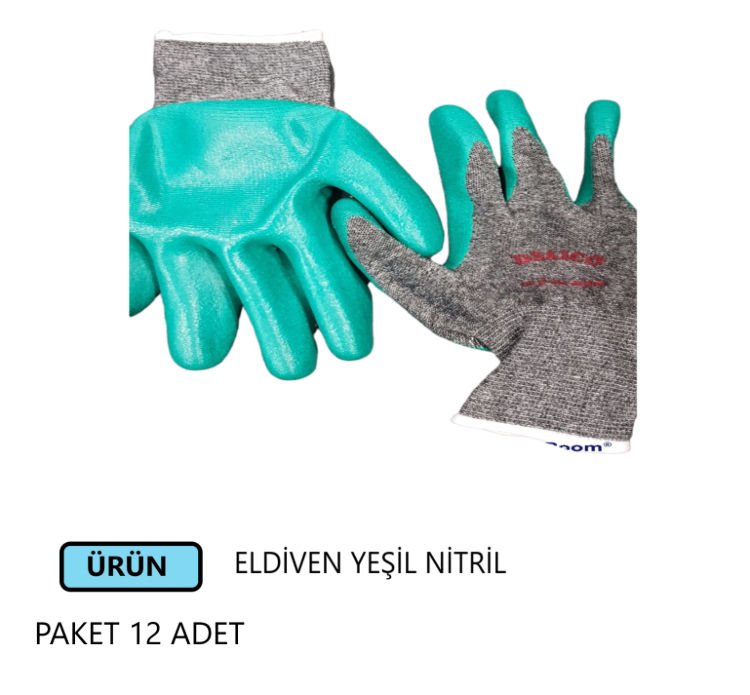 ELDİVEN YEŞİL NİTRİL POŞETLİ