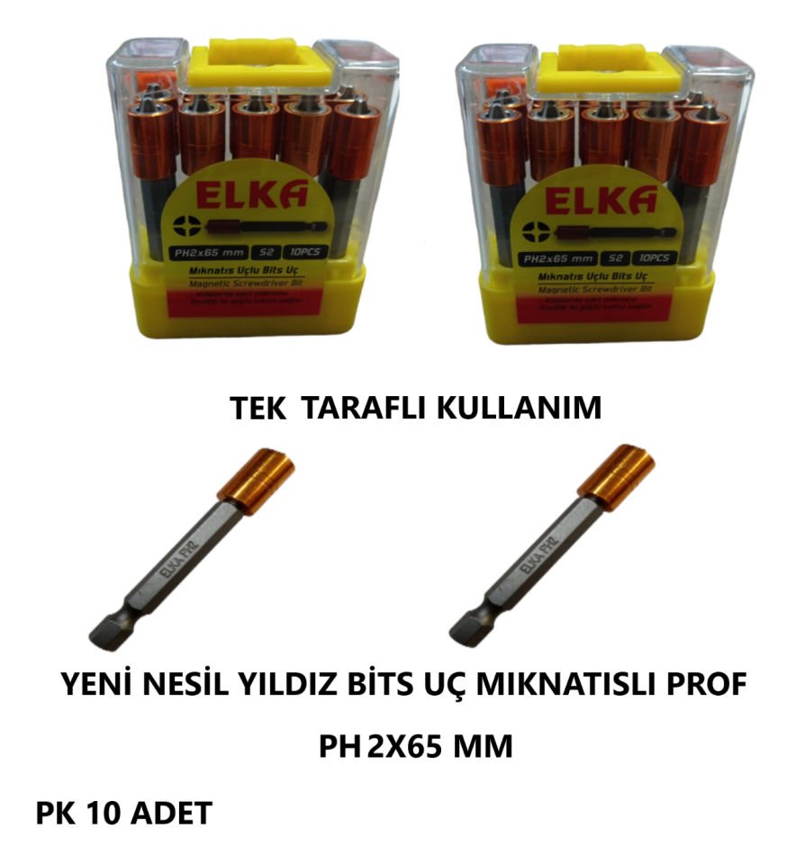 YILDIZ UÇ BİTS PH2X65 MM YENİ NESİL MIKNATISLI