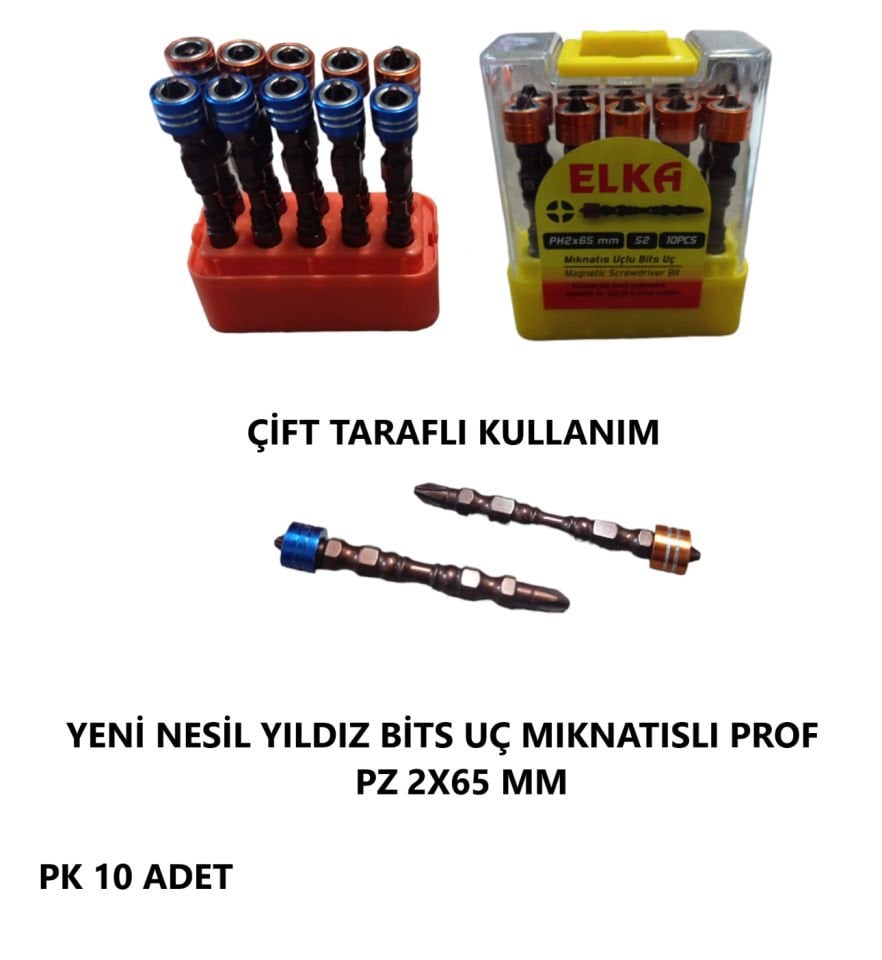 YILDIZ UÇ BİTS PZ2X65 MM YENİ NESİL MIKNATISLI