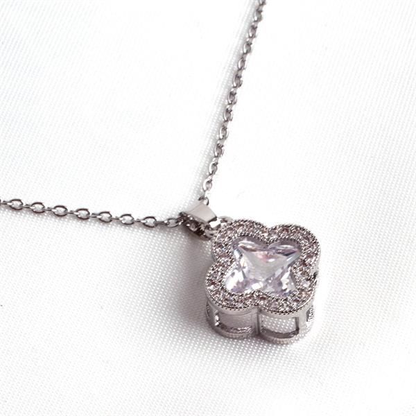 Van Cleef Taşlı Gümüş Renk Kolye