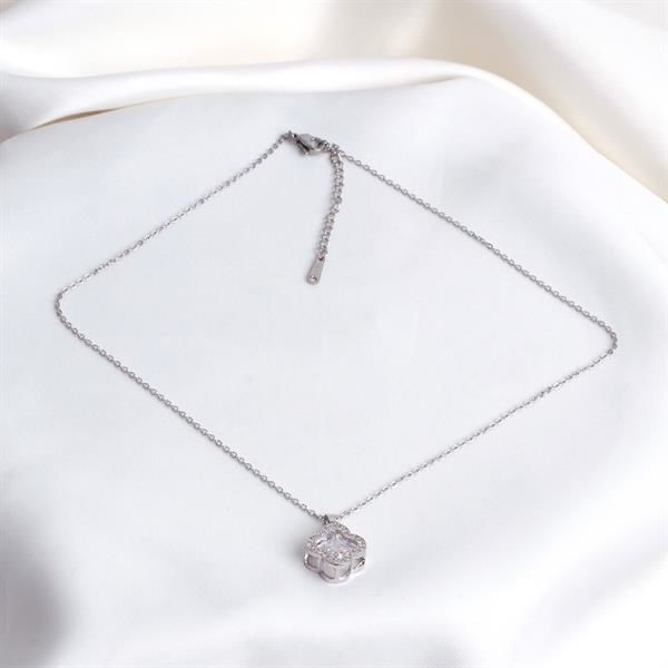 Van Cleef Taşlı Gümüş Renk Kolye
