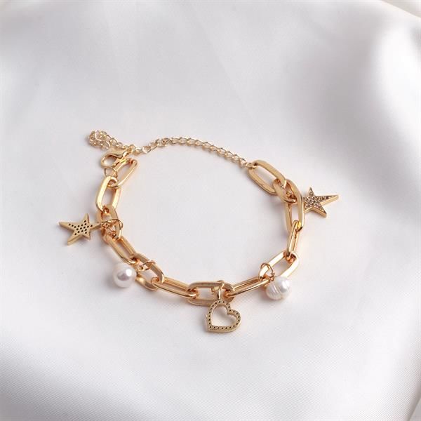 Gold Renk Charm Bileklik