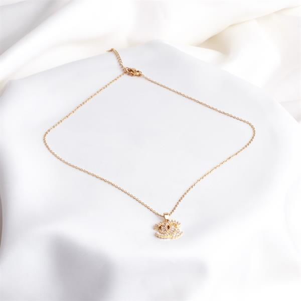 Chanel Taş Detay Gold Renk Kolye