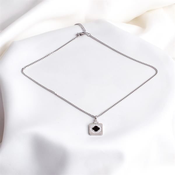 Van Cleef Kare Gümüş Renk Kolye