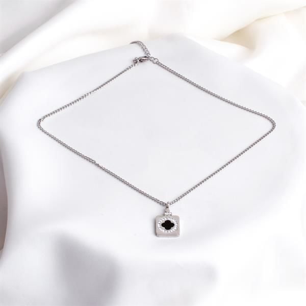 Van Cleef Kare Gümüş Renk Kolye