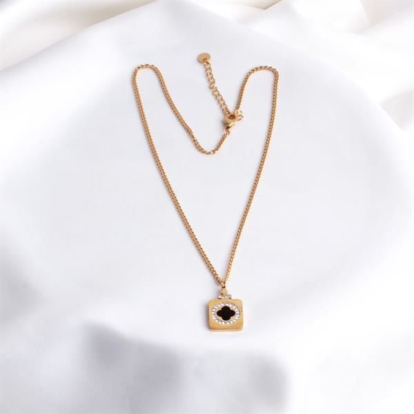 Van Cleef Kare Gold Renk Kolye