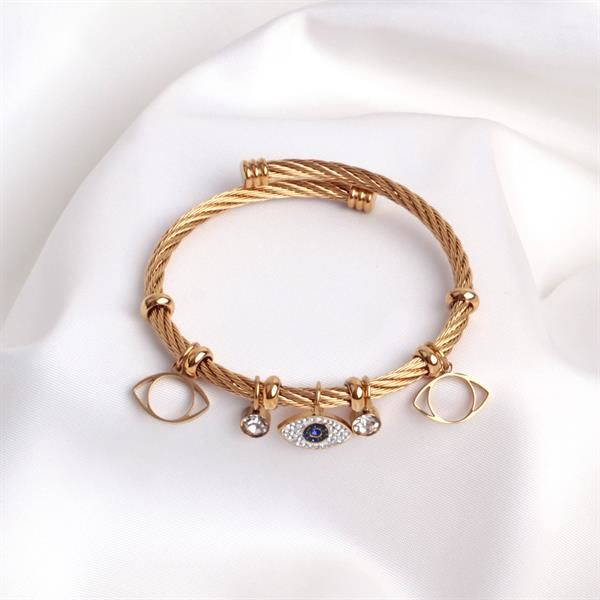 Gözlü Gold Charm Bileklik
