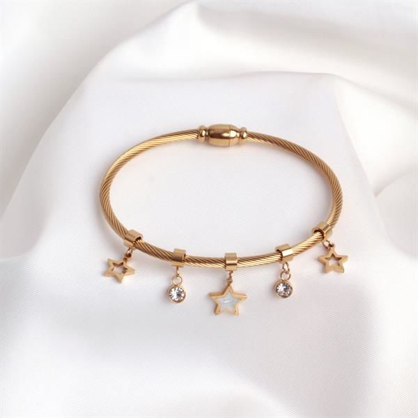Yıldızlı Gold Charm Bileklik