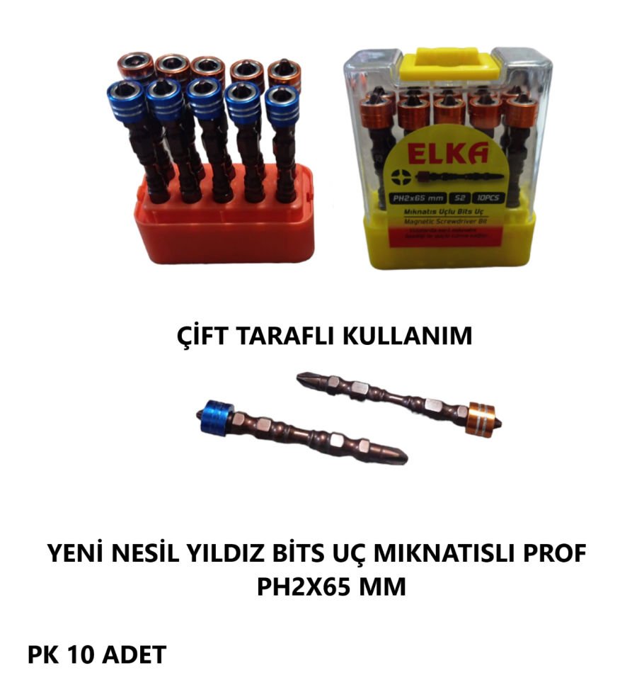 YILDIZ UÇ BİTS PH2X65 MM YENİ NESİL MIKNATISLI
