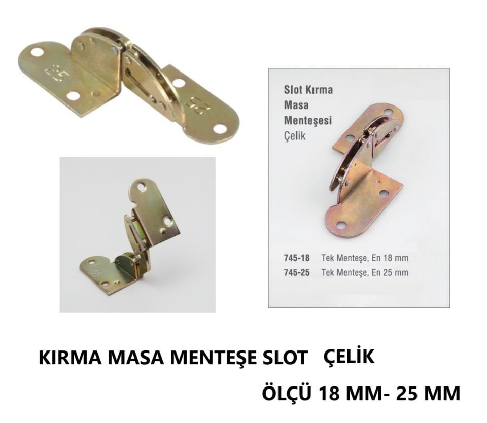 MASA MENTEŞE KIRMA SLOT ÇELİK 25 MM
