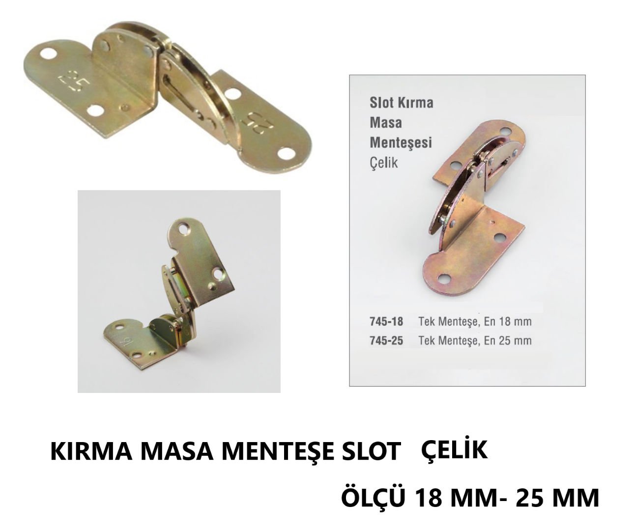 MASA MENTEŞE KIRMA SLOT ÇELİK 18 MM
