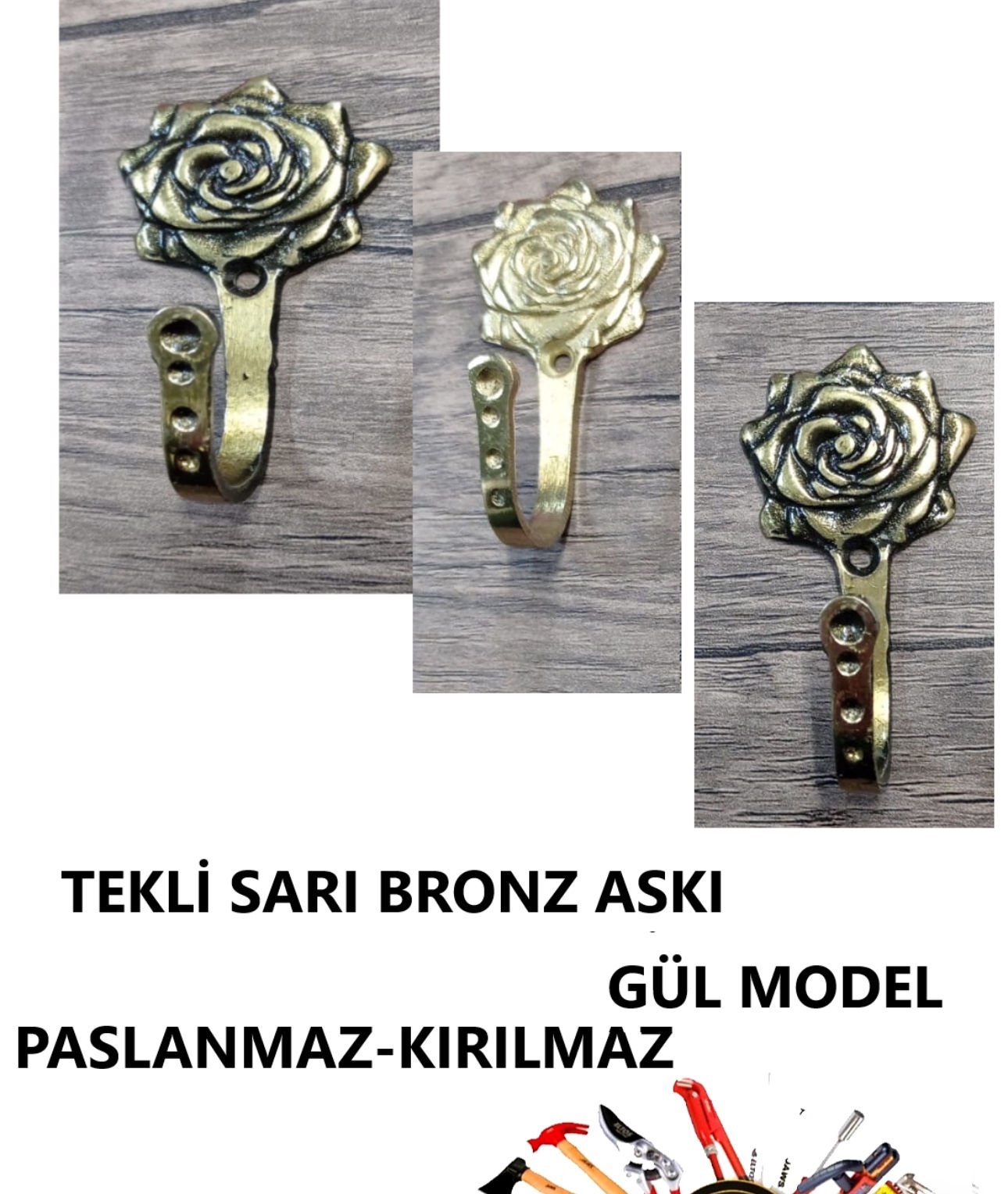 ASKI TEKLİ PİRİNÇ BRONZ GÜL MODEL SARI