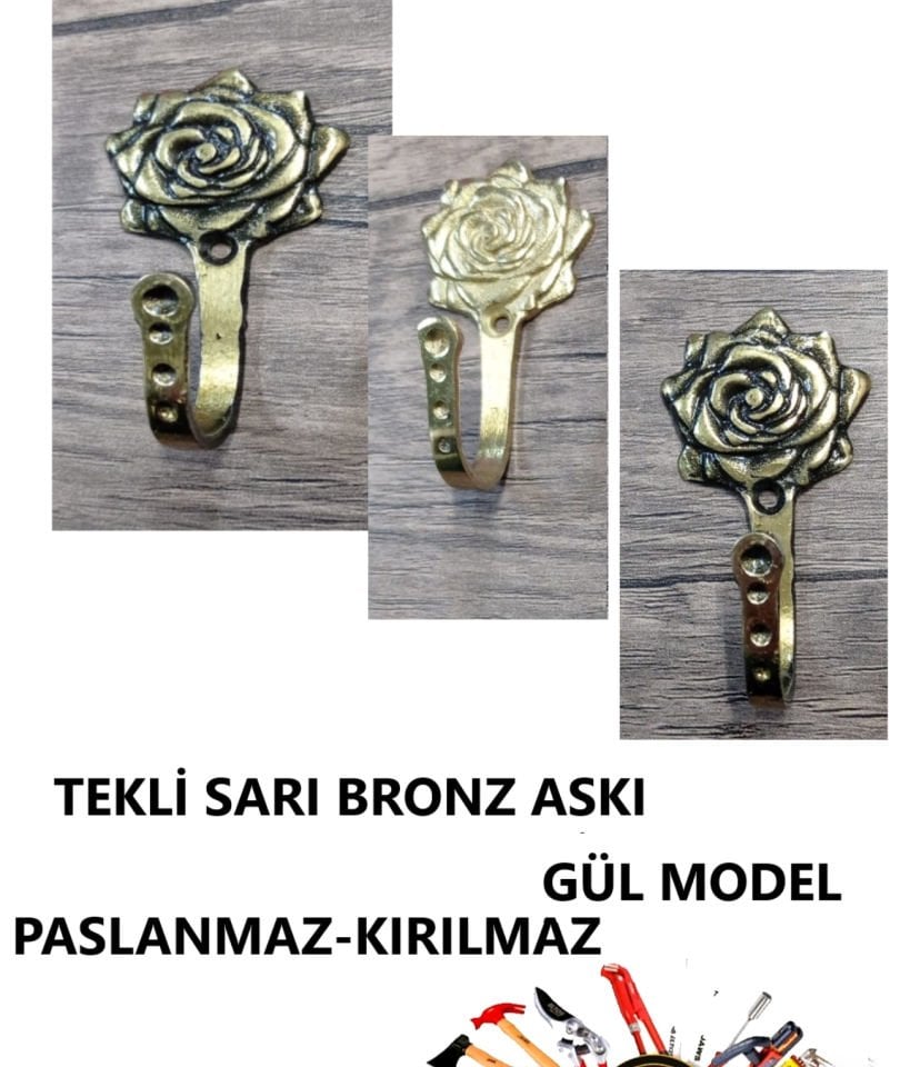 ASKI TEKLİ PİRİNÇ BRONZ GÜL MODEL SARI
