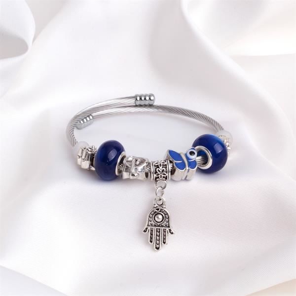 Lacivert Charm Detaylı Pandora Bileklik